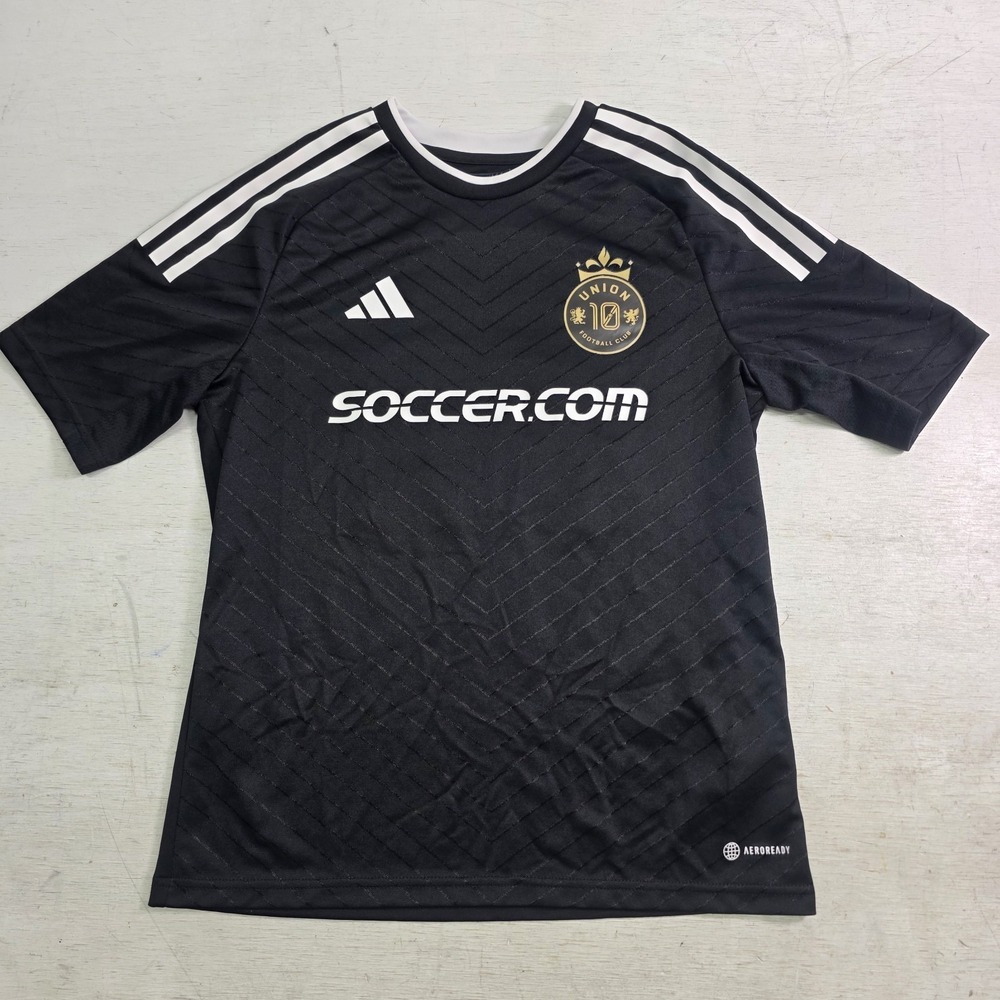 Adidas Union 10 FC Soccer.com Jersey Youth Large 13-14Y‎ #52 Black Aeroready EUC